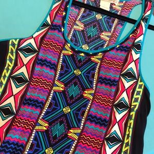 Multicolored Aztec print tank top